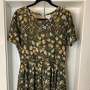 LuLaRoe Amelia green flower dress NEW
